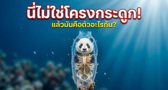 รูป Skeleton Panda ว่ายน้ำอยู่