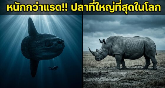 รูปเปรียบเทียบปลา Sunfish กับ แรด