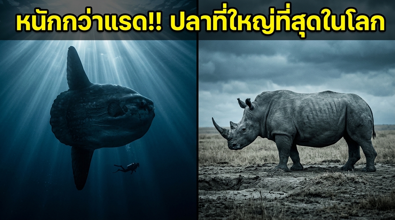 รูปเปรียบเทียบปลา Sunfish กับ แรด